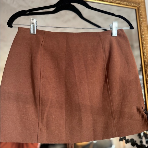 Zara Brown Lace-Up Mini Skirt - Picture 7 of 7